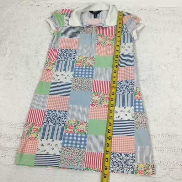 Girls Polo Ralph Lauren Patchwork Cottagecore T Shirt Dress Size Xl(16) - Picture 9 of 10